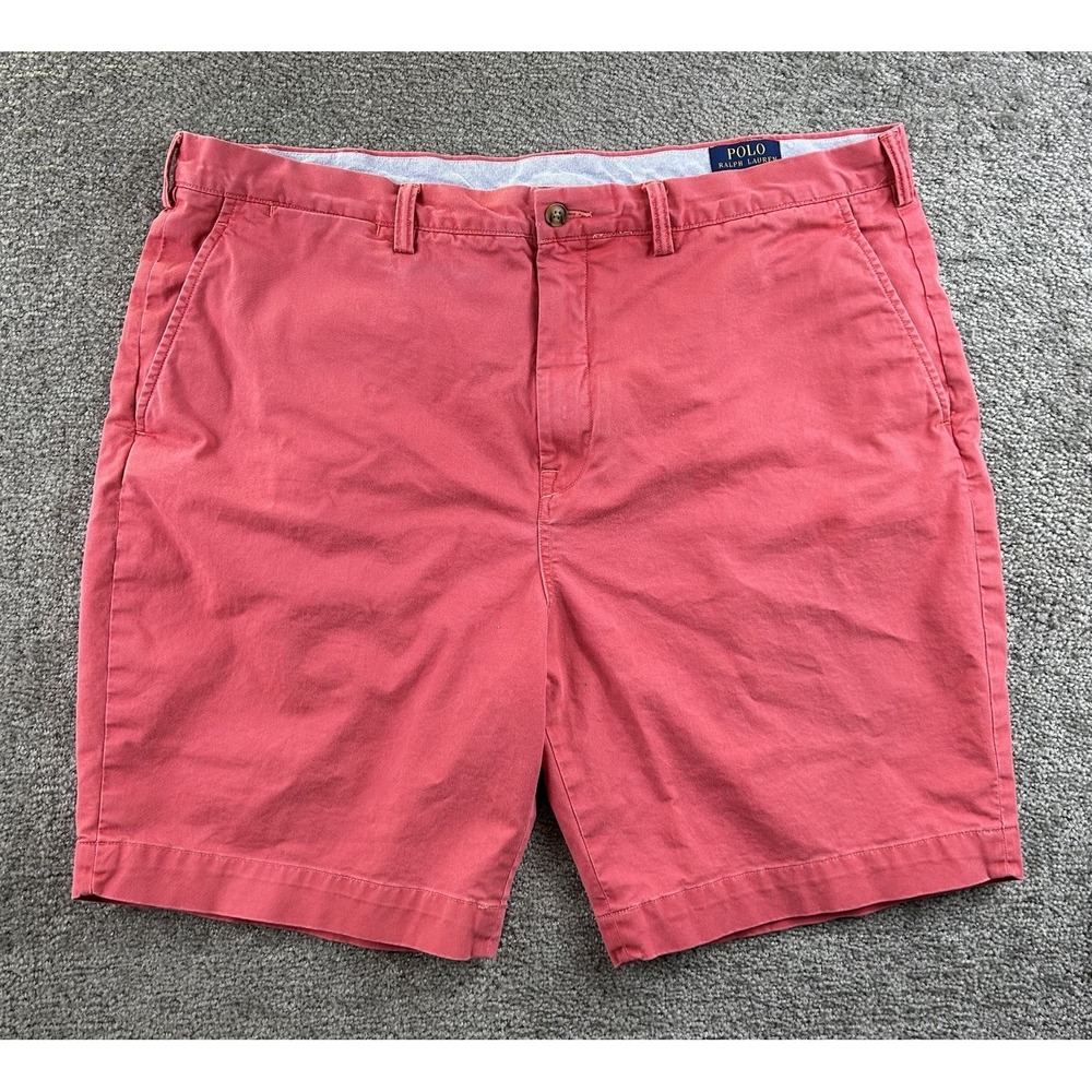 Polo Ralph Lauren Mens 40 Stretch Classic Fit Chino Shorts Salmon Pink Red 9"